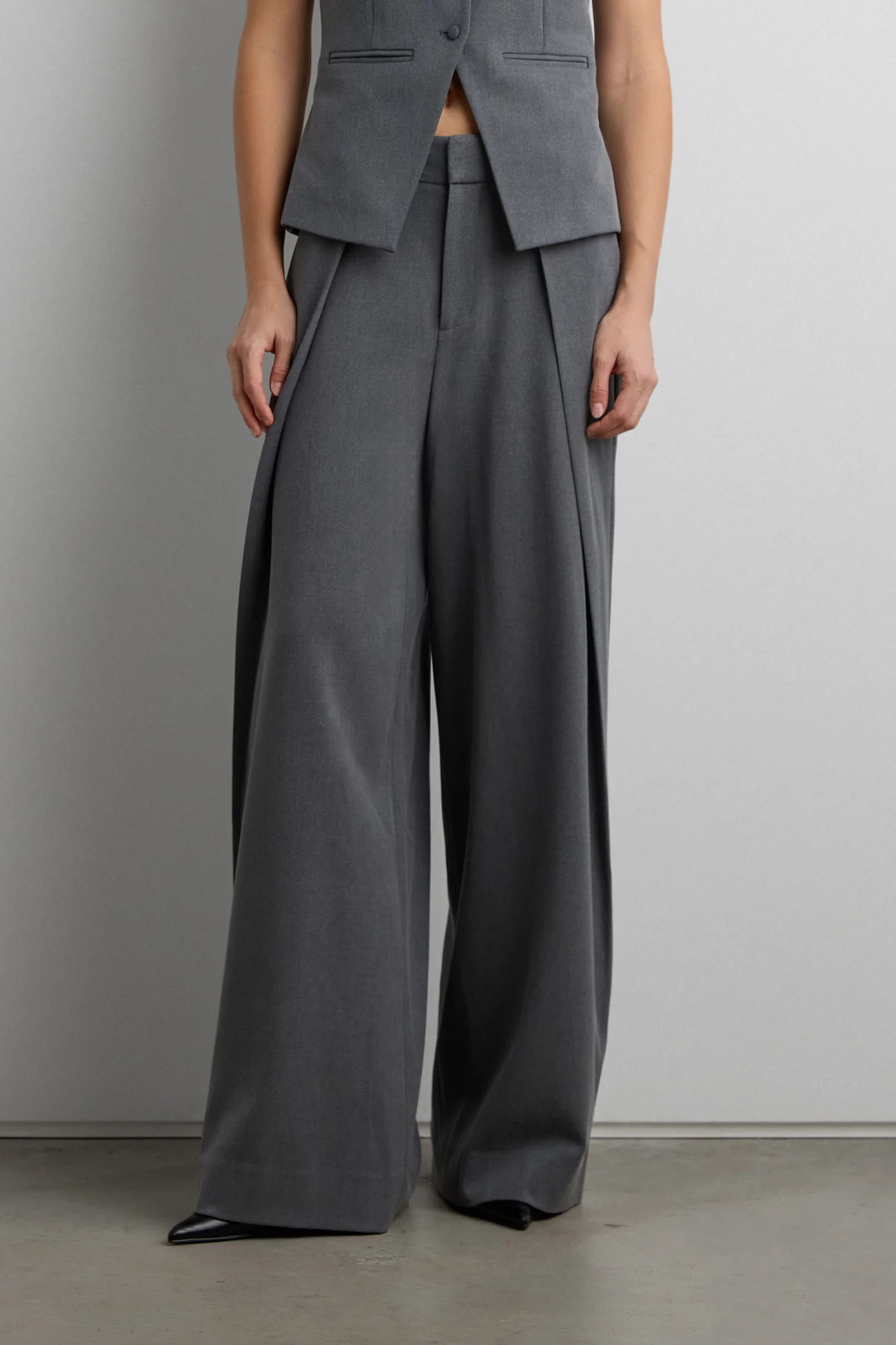WIDE LEG PANT WITH FOLDED PLEAT - Image 7
