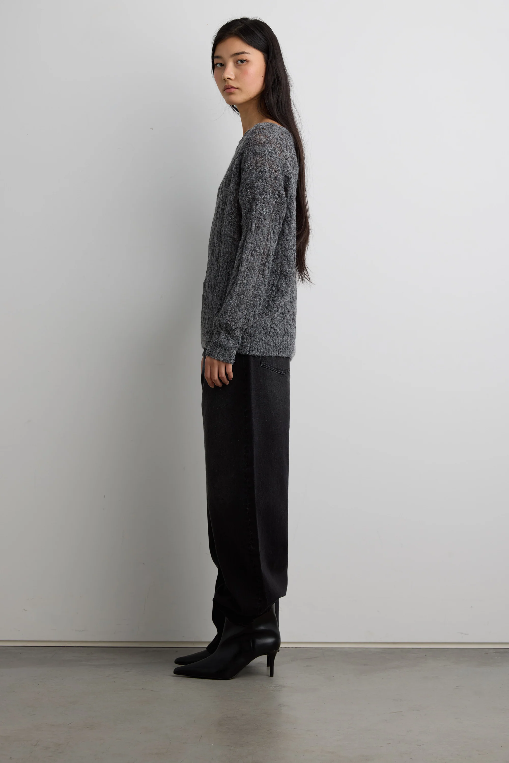 WOOL-BLEND CABLE KNIT SWEATER - Image 3