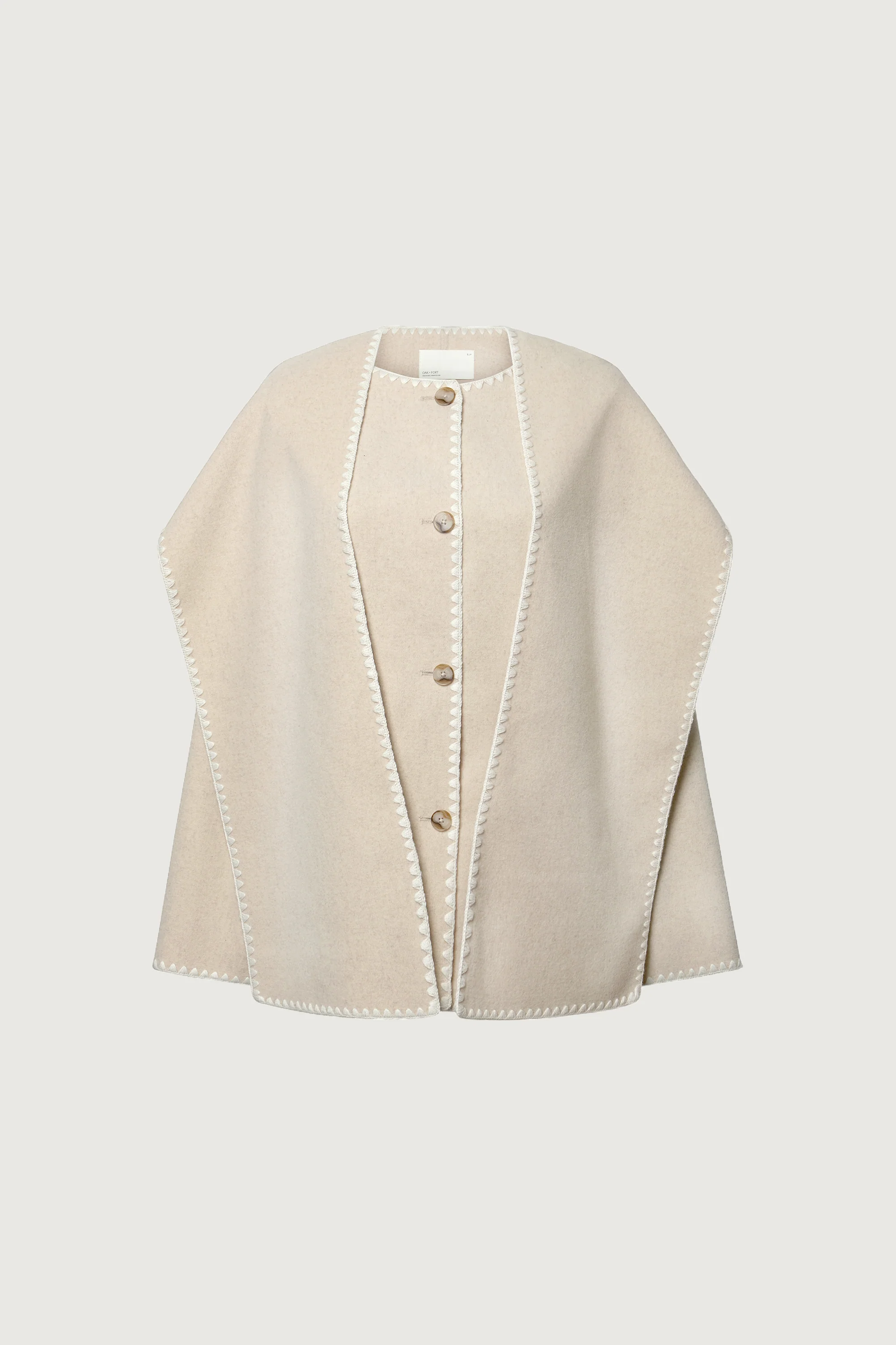 WOOL-BLEND CONTRAST STITCH SCARF JACKE - Image 14
