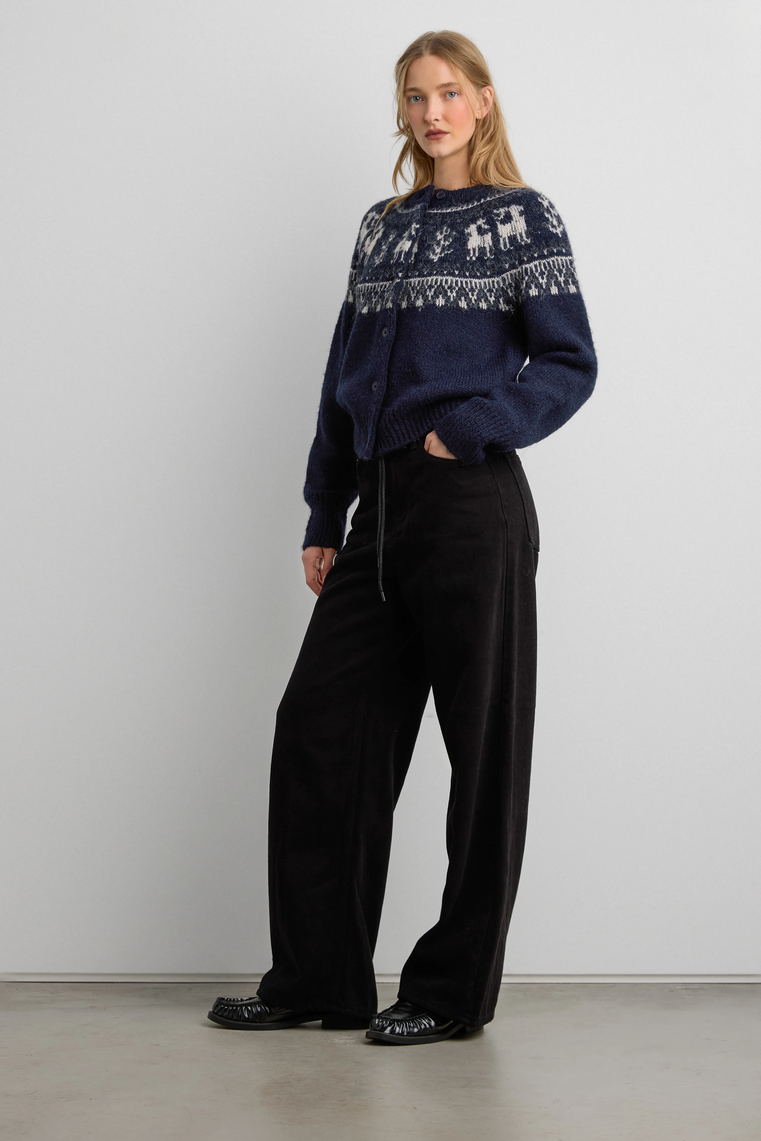 WOOL BLEND FAIR ISLE CARDIGAN - Image 2
