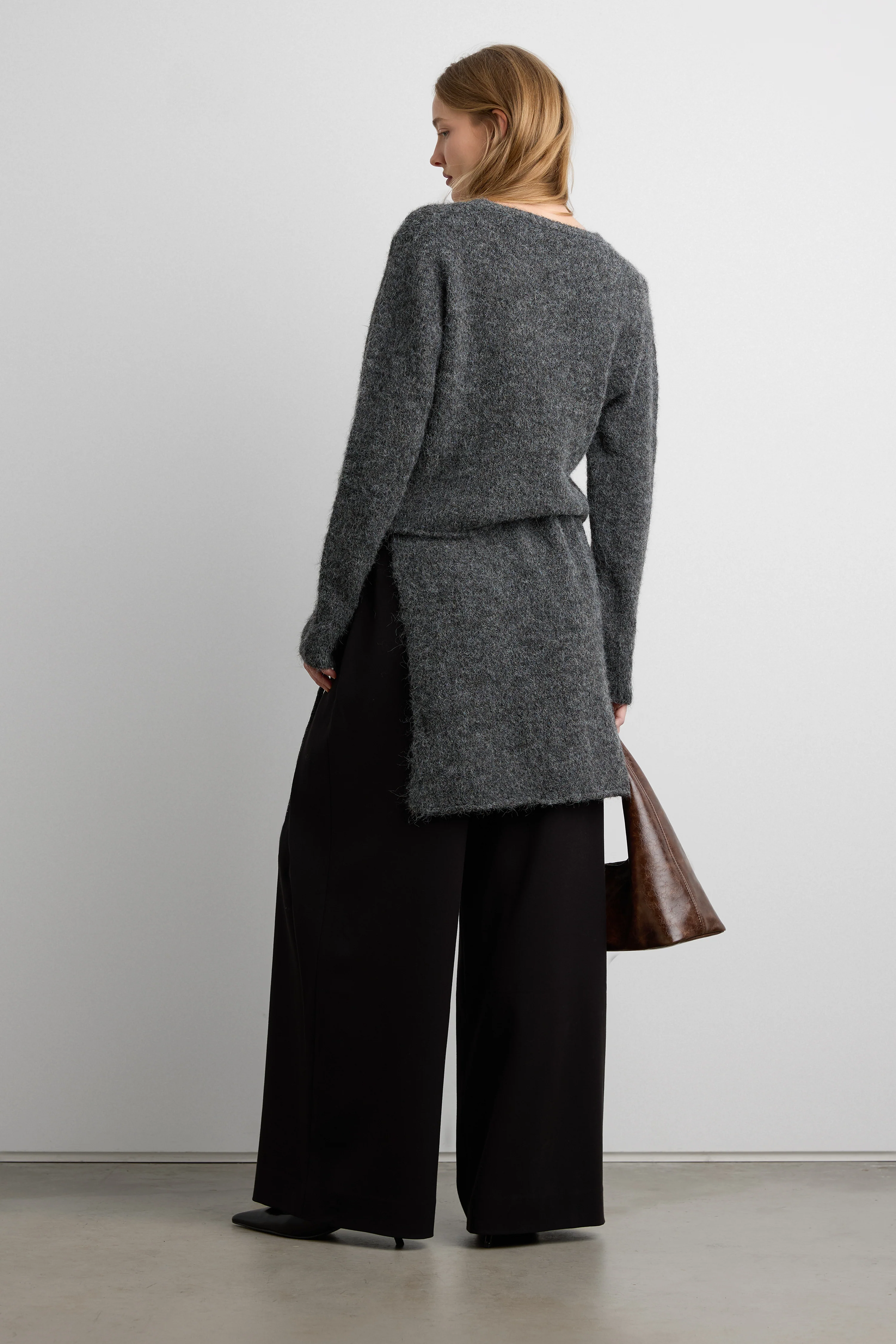 WOOL BLEND SWEATER AND WRAP SKIRT SET - Image 4