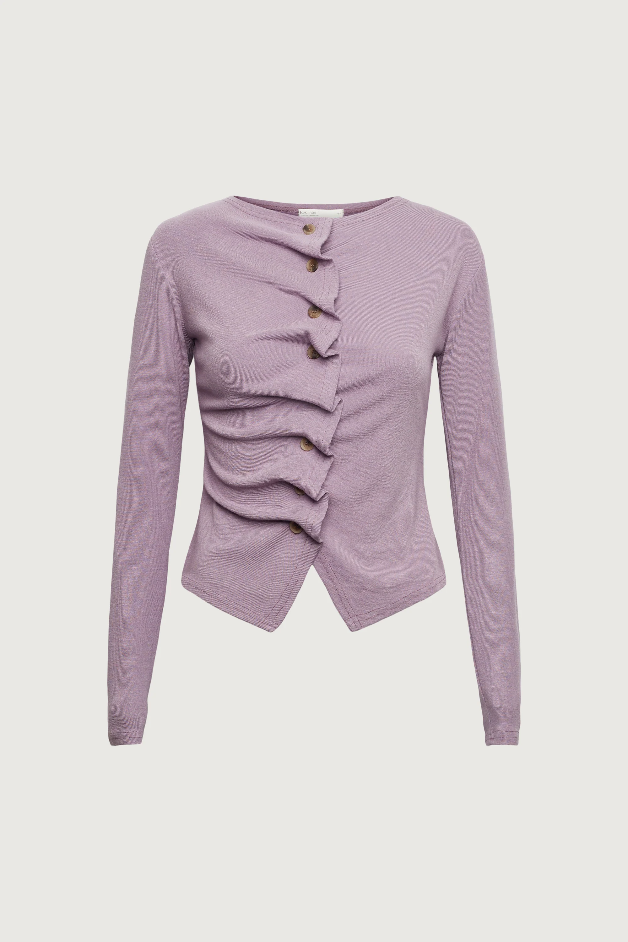 RUFFLE PLACKET BUTTON UP CARDIGAN - Image 7