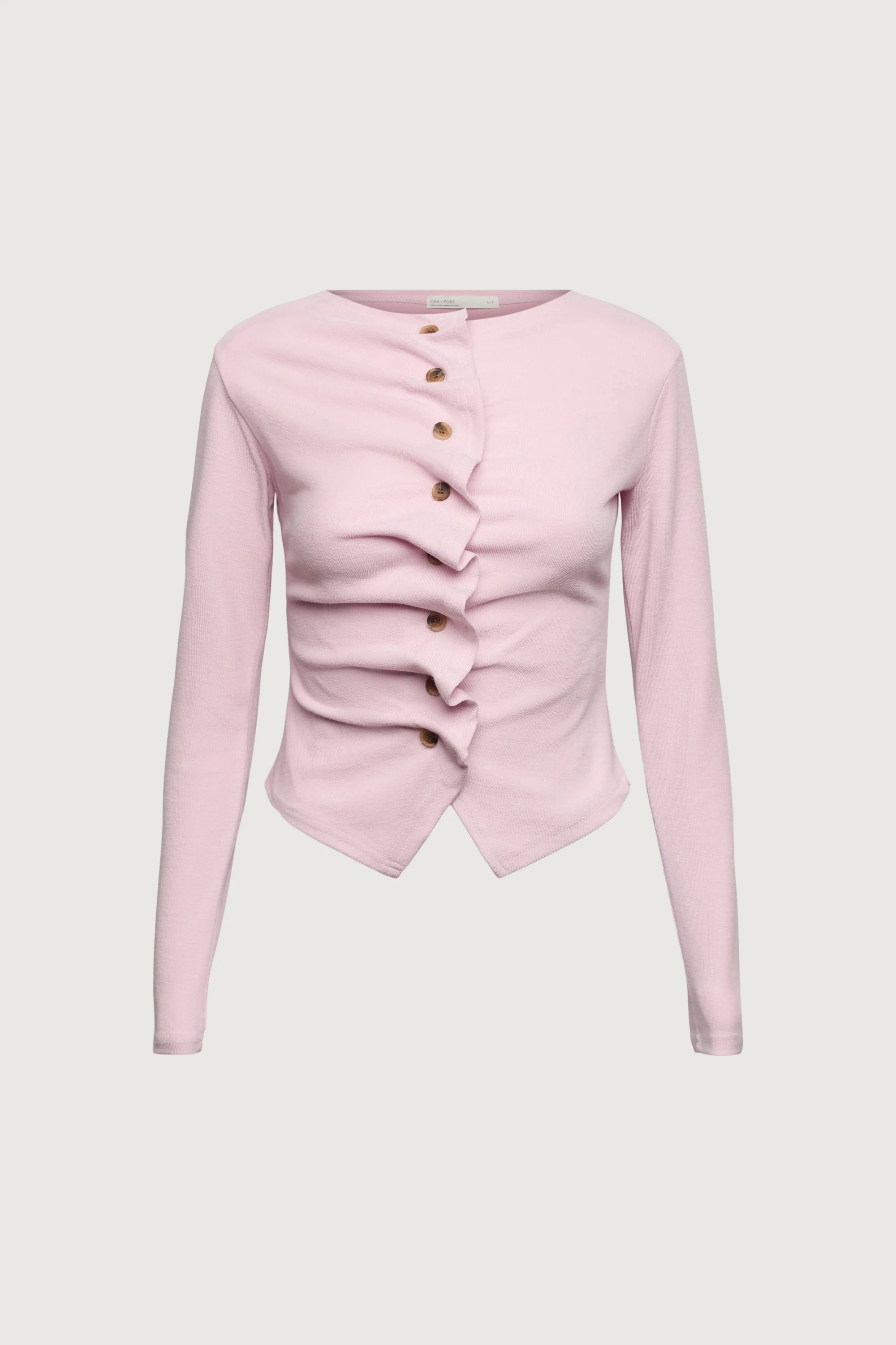 RUFFLE PLACKET BUTTON UP CARDIGAN - Image 8